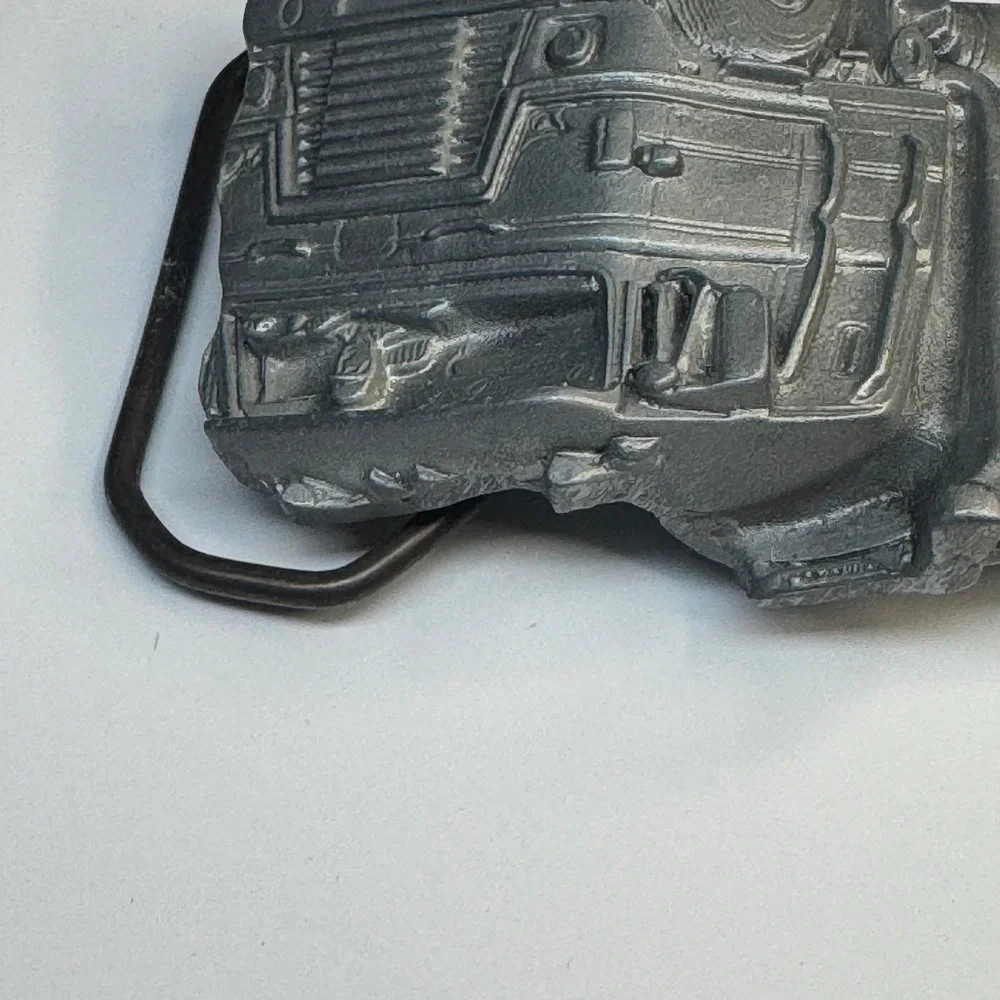 Tanker Truck Belt Buckle Pewter Tone Metal Made in Mexico‎ Reissue